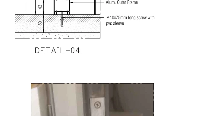 A site photograph embedded in a shop drawing