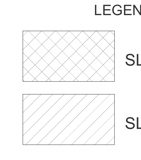 Slope-hatch legend from the ramp sheet, Project A (nine-storey commercial tower)