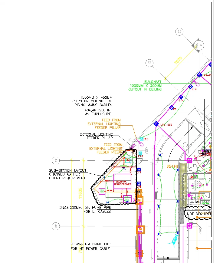 Clouded substation change with coordination notes