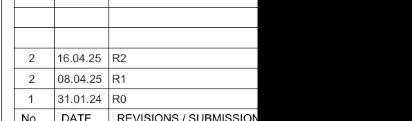 Revision table of a staircase section sheet - Project A