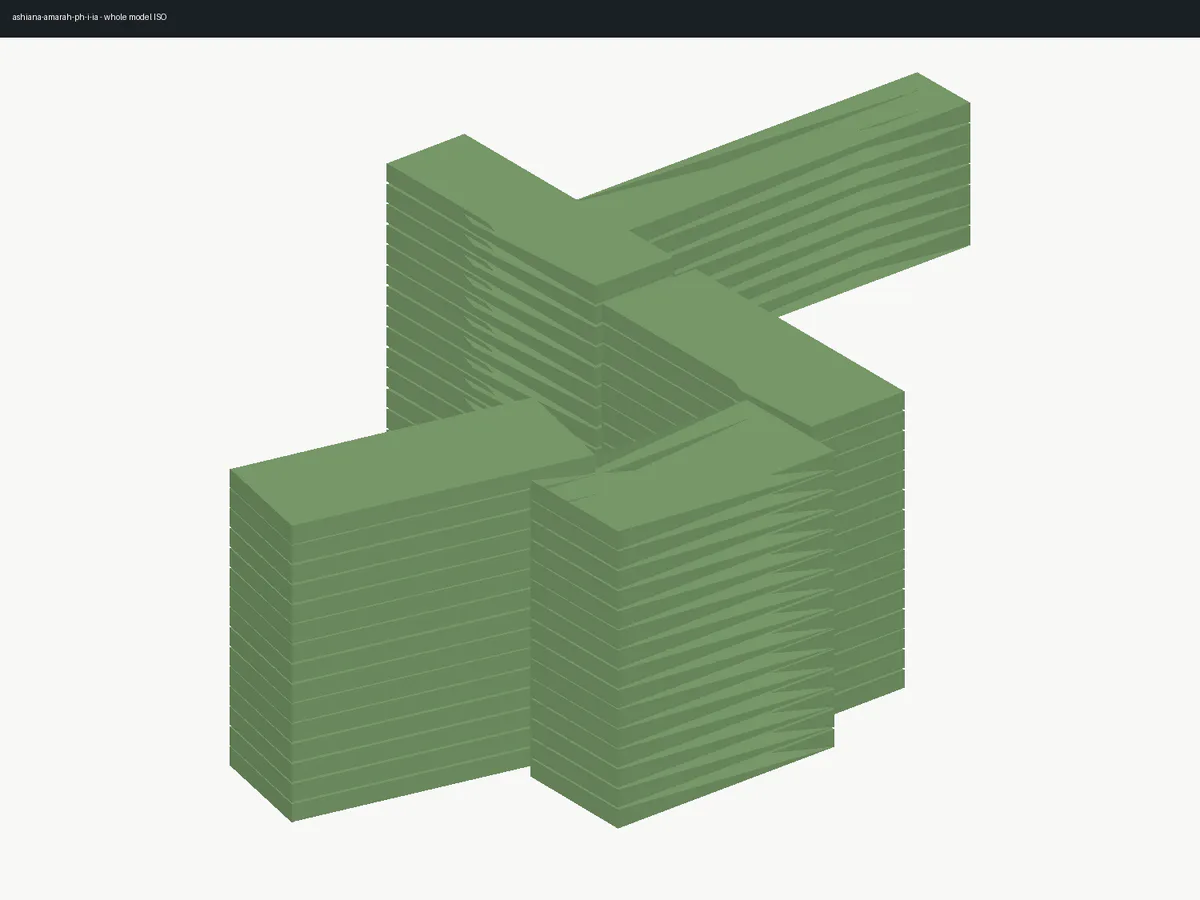 Isometric 3D BIM reconstruction of Ashiana Amarah Phase I & IA
