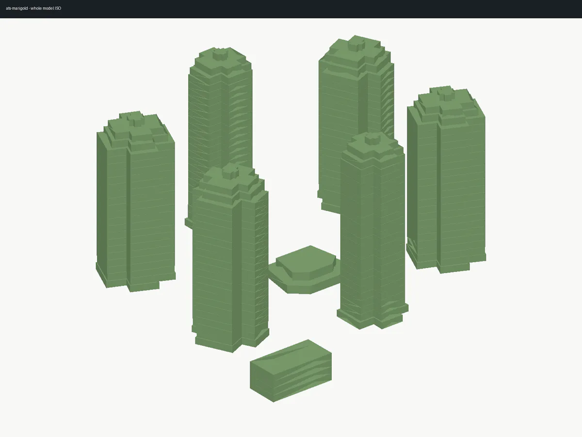 Isometric 3D BIM reconstruction of ATS Marigold