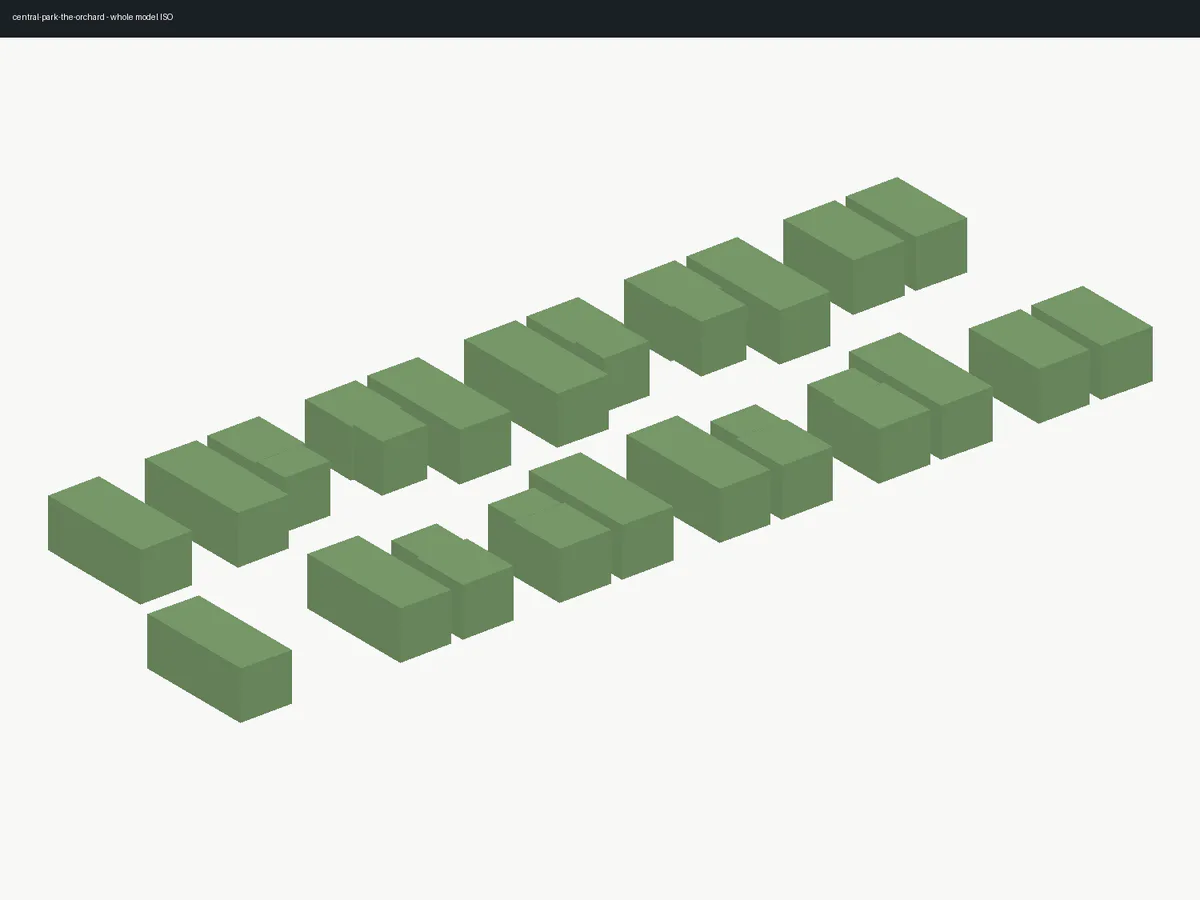 Isometric 3D BIM reconstruction of Central Park The Orchard