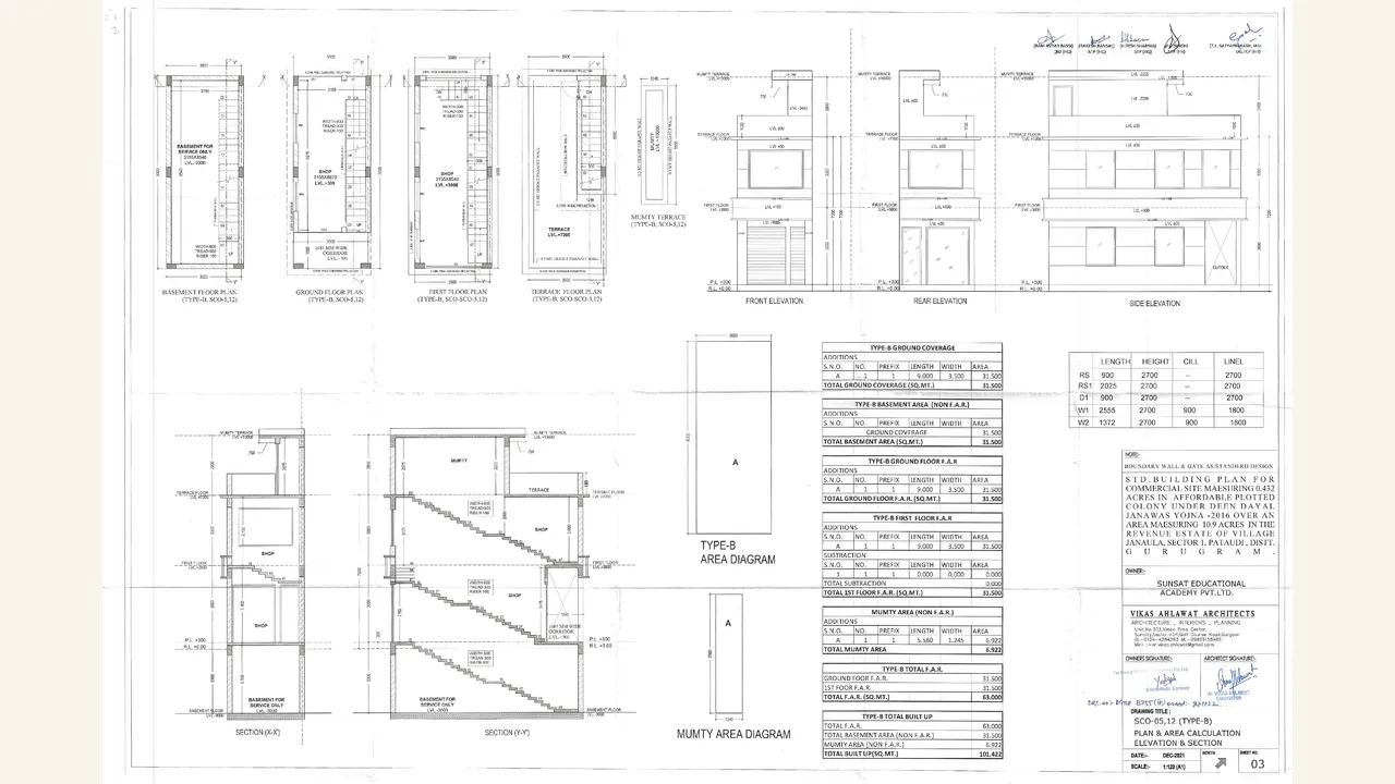 3B HOMES CORNER HUB commercial sco building plan shown in the completed visual audit