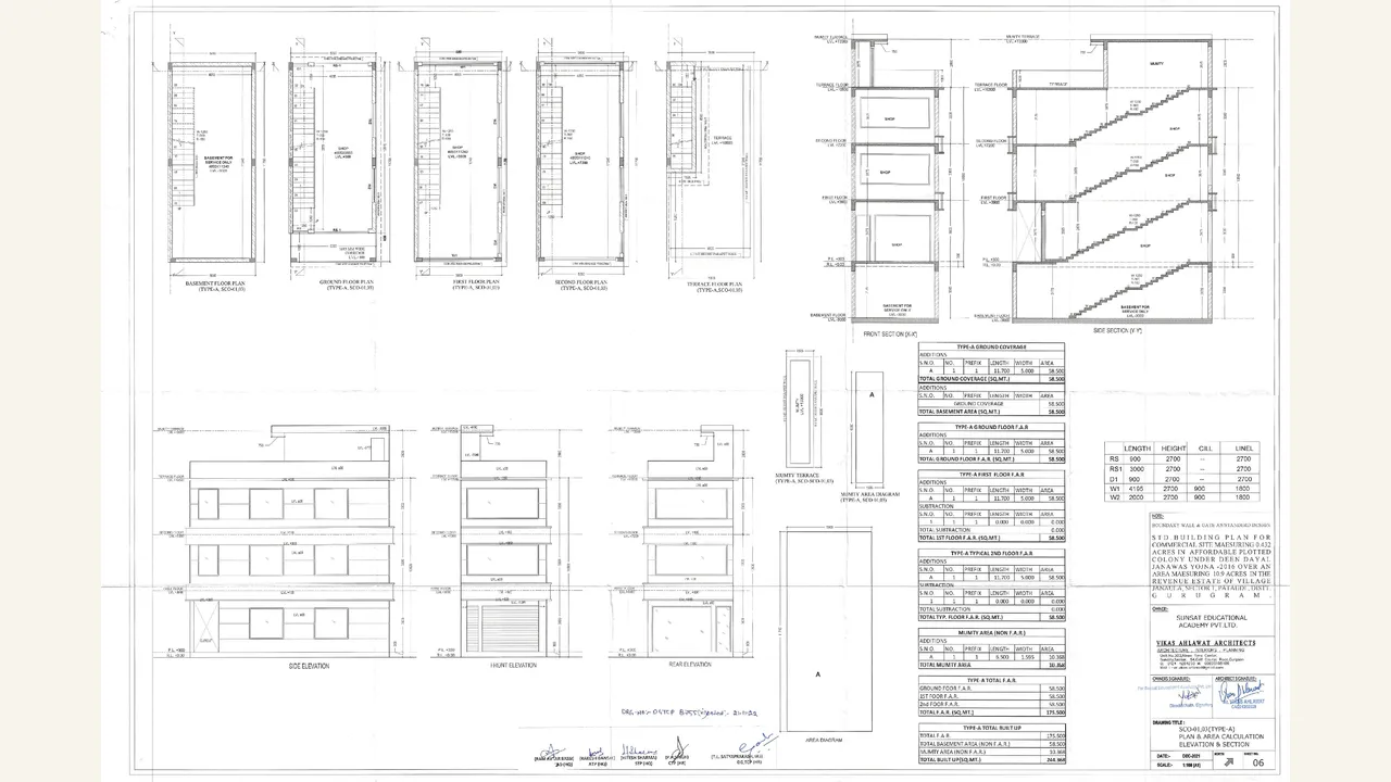 3B HOMES CORNER HUB commercial sco building plan shown in the completed visual audit