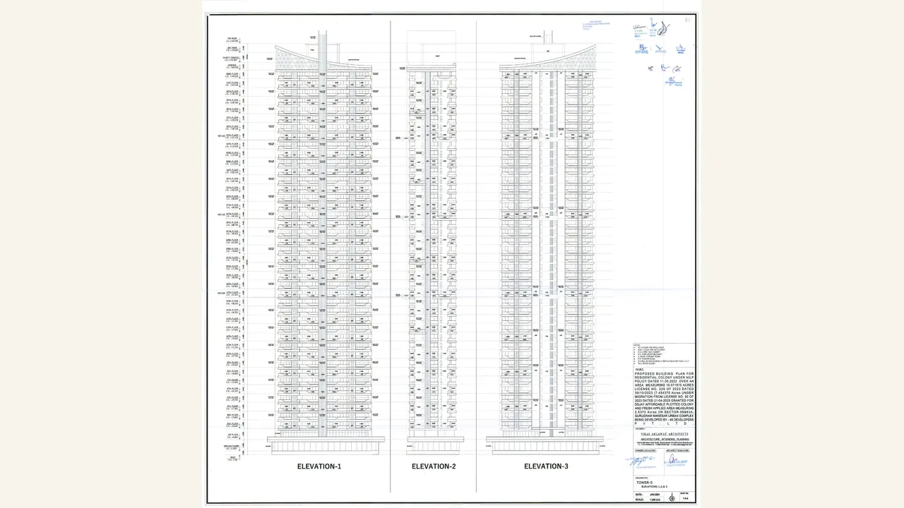 4S The Aurrum Building plan-tower-5 elevations 29-08-2024 drawing PDF