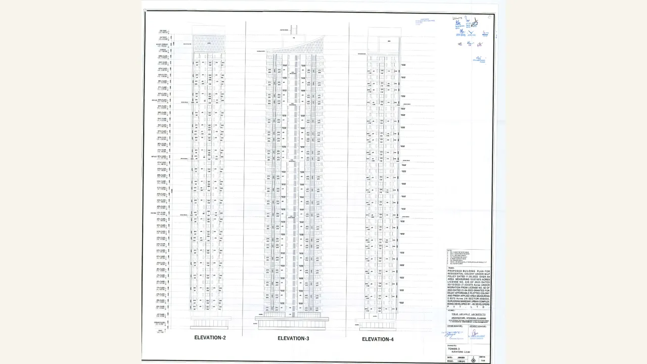4S The Aurrum Building plan-tower-3 elevations 29-08-2024 drawing PDF