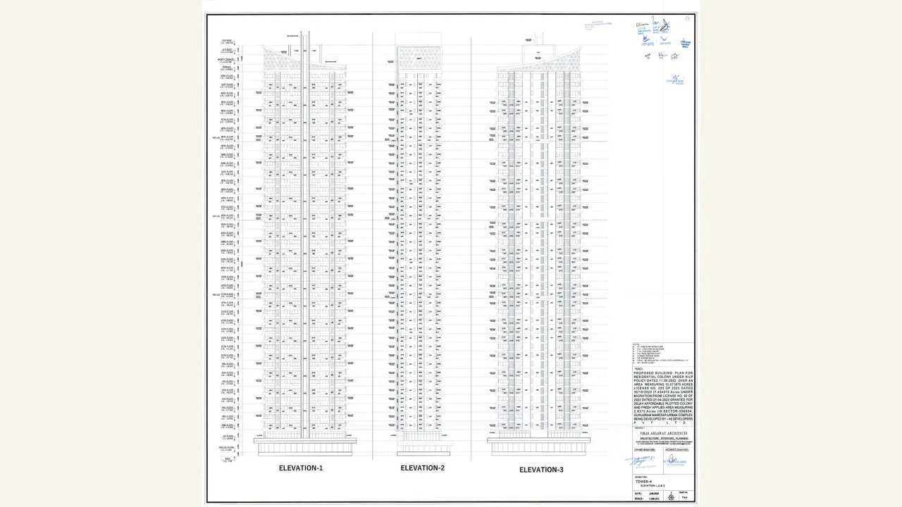 4S The Aurrum Building plan-tower-4 elevations 29-08-2024 drawing PDF