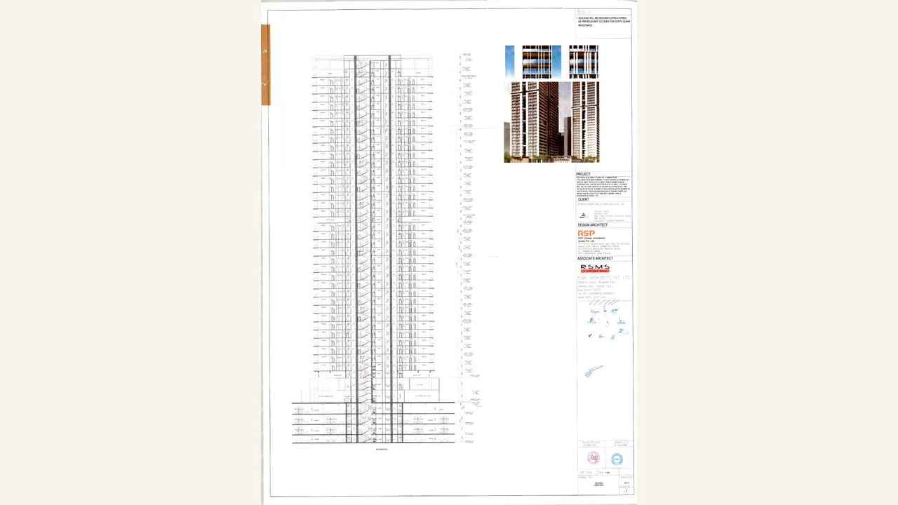 Audited Tower East architectural section drawing