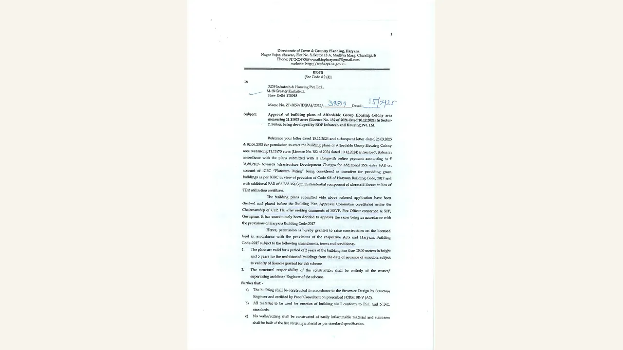 Authority-filed approved building plans for ANTARES BY ROF