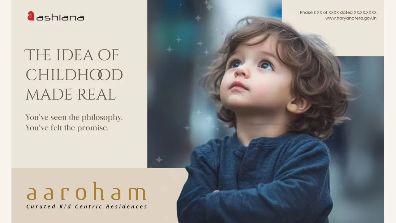 Rendered 22-page brochure visibly carries Ashiana Aaroham branding, target-specific project renders, amenities and plan sheets; it is marketing material rather than independent statutory proof.