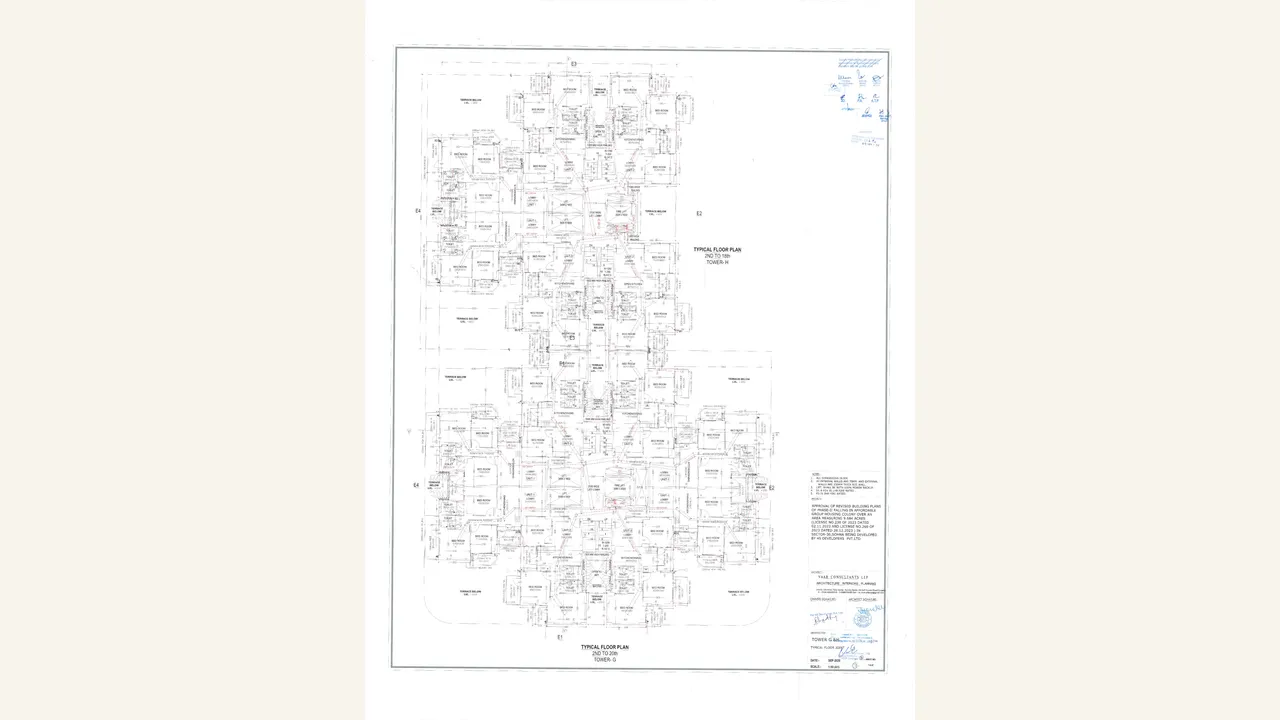 Tower G and H joint typical-floor plan visually verified for Aster Avenue 36 Phase 2