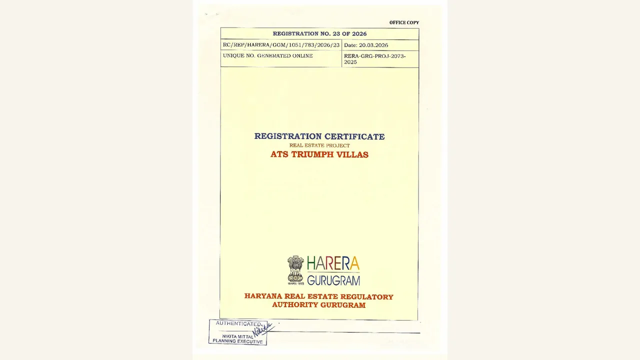 Audited registration certificate for ATS Triumph Villas Phase 2