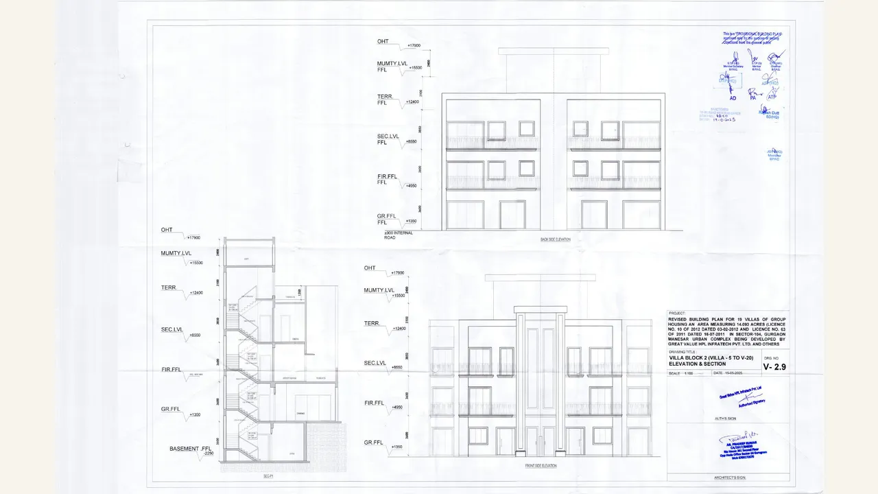 Audited target-specific villa floor plans and elevations for ATS Triumph Villas Phase 2