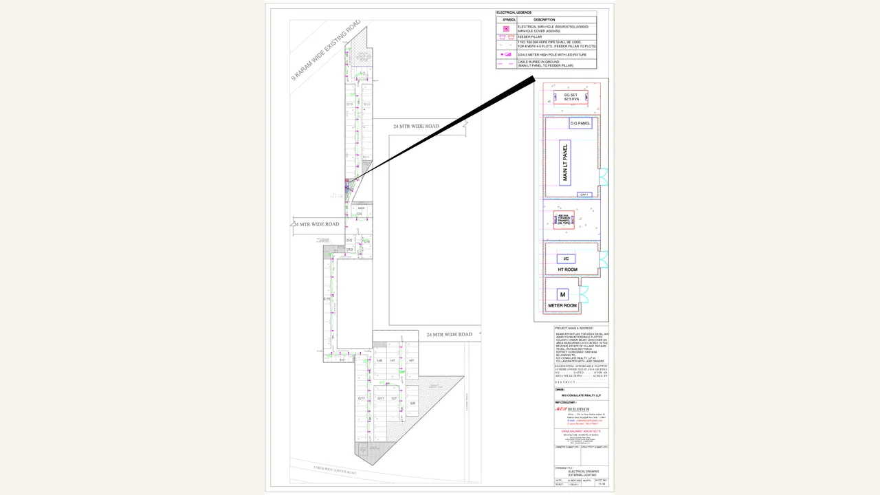 SPE EXTERNAL LIGHTING LAYOUT PLAN — visually reviewed for AUM GREEN RESIDENCY. Source-reviewed for AUM GREEN RESIDENCY.