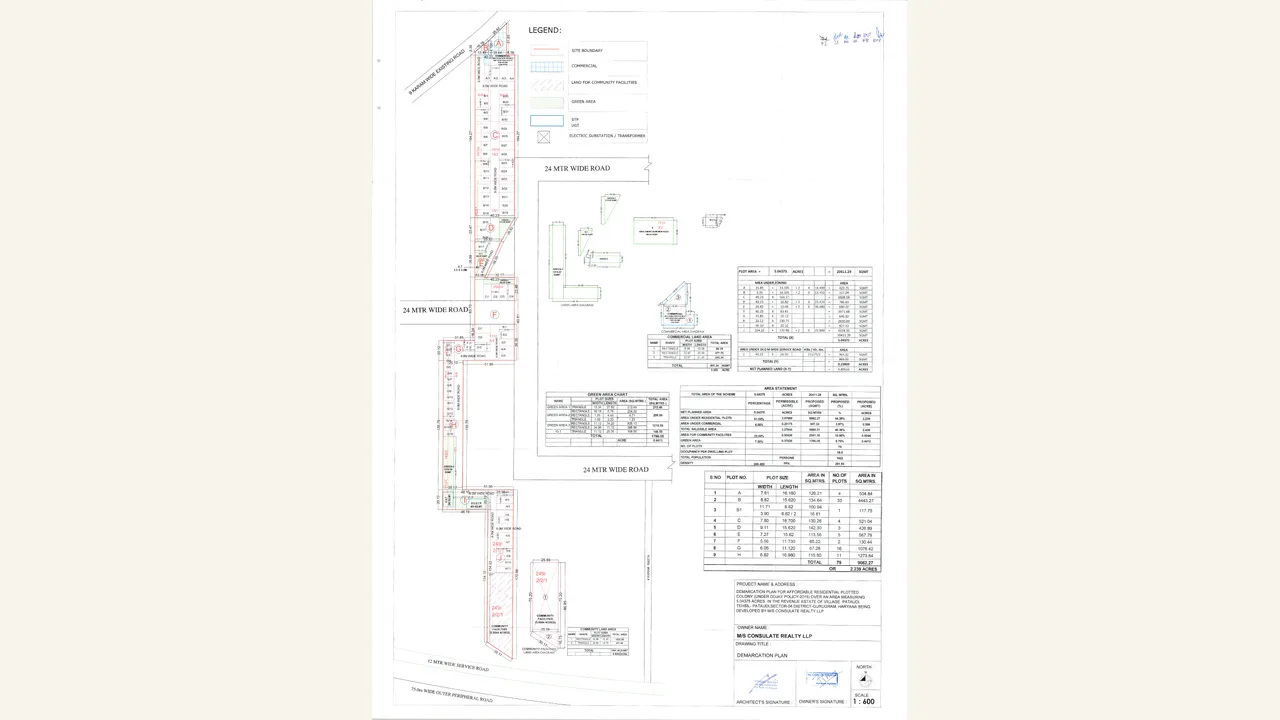 DEMARCATION PLAN — visually reviewed for AUM GREEN RESIDENCY. Source-reviewed for AUM GREEN RESIDENCY.