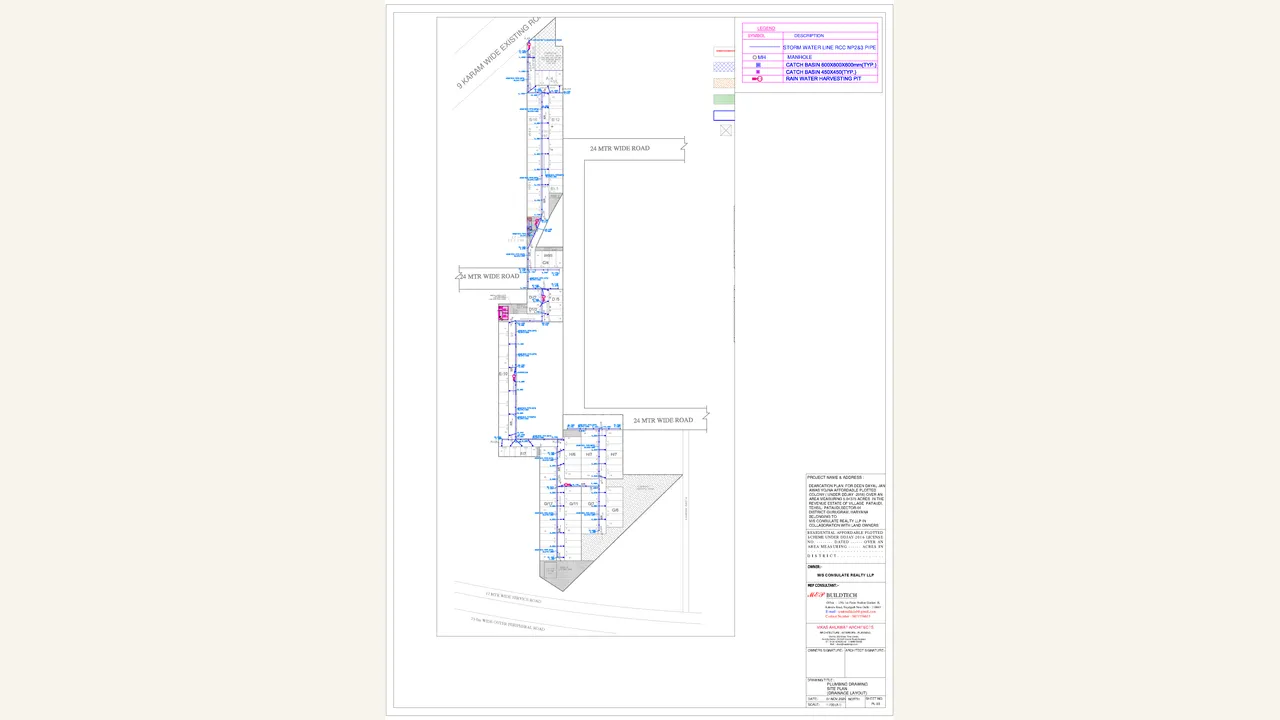 SPR STORM LAYOUT PLAN — visually reviewed for AUM GREEN RESIDENCY. Source-reviewed for AUM GREEN RESIDENCY.
