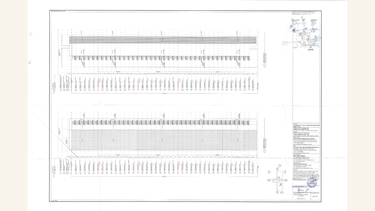 TOWER 4 ELEVATION 3, 4 drawing for Birla Arika Phase 2