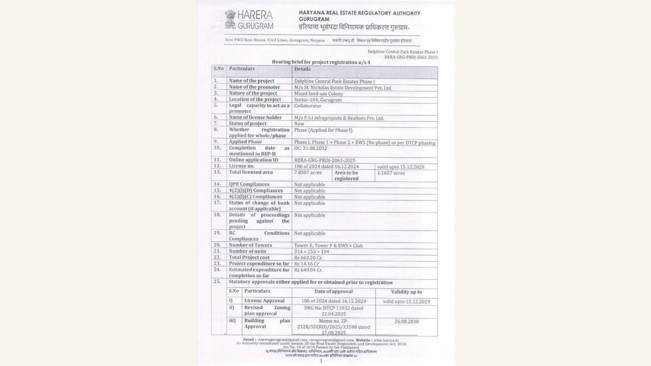 Audited project-registration hearing order for Delphine Phase I