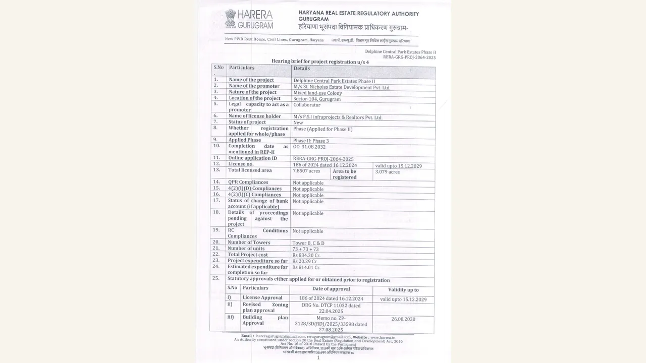 Audited project-registration hearing order for Delphine Phase II