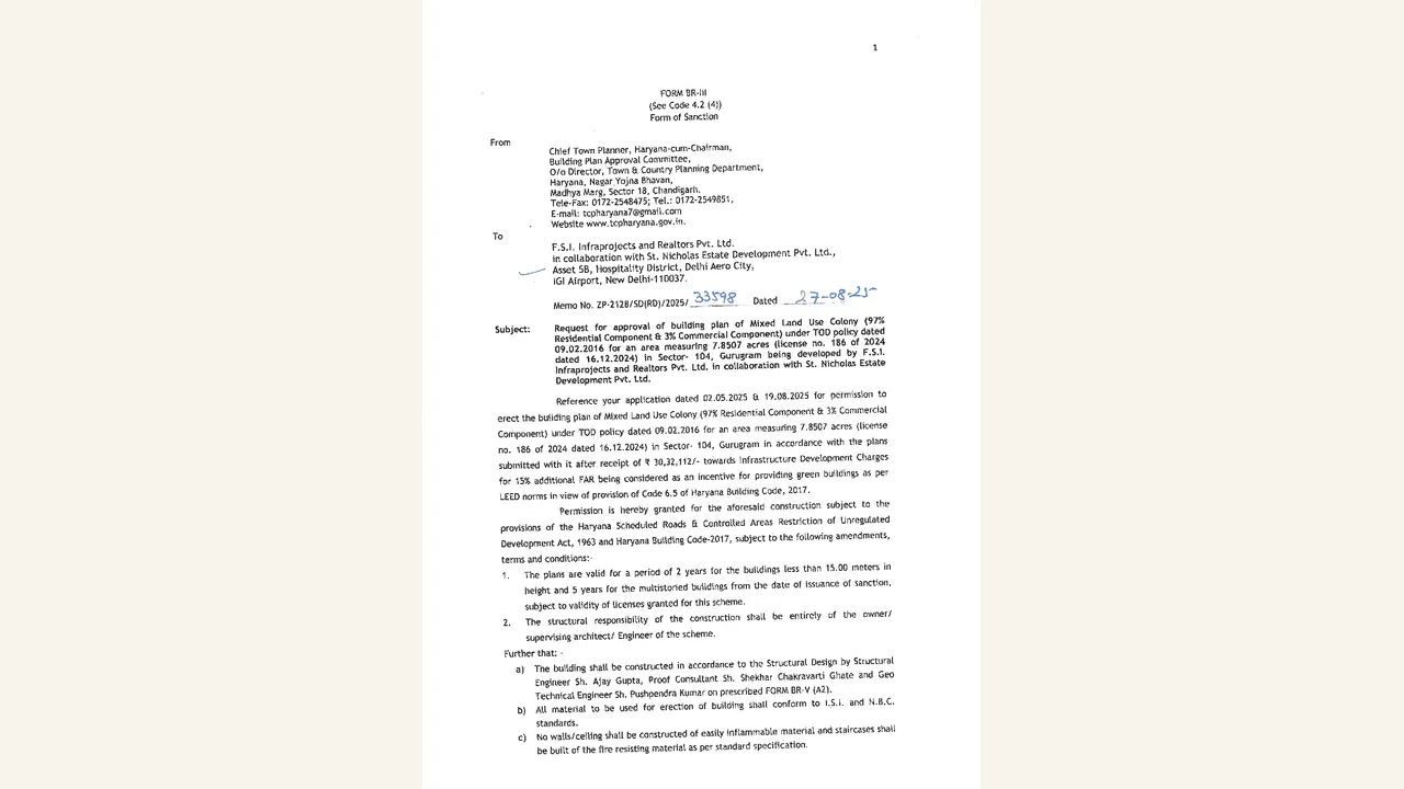 Audited broader-scope building-plan approval associated with the multi-phase site