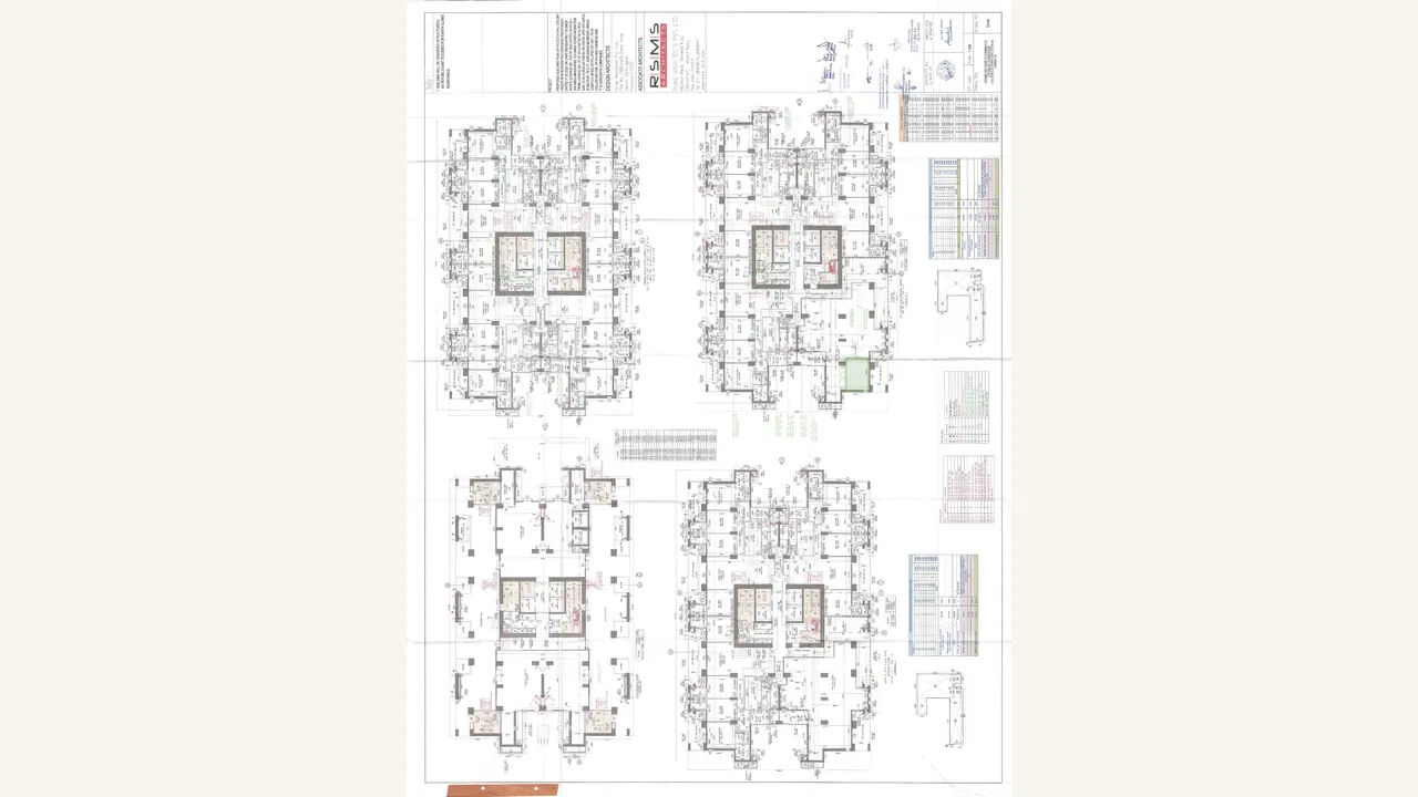 DLF PRIVANA SOUTH architectural building plan drawing shown in the completed visual audit