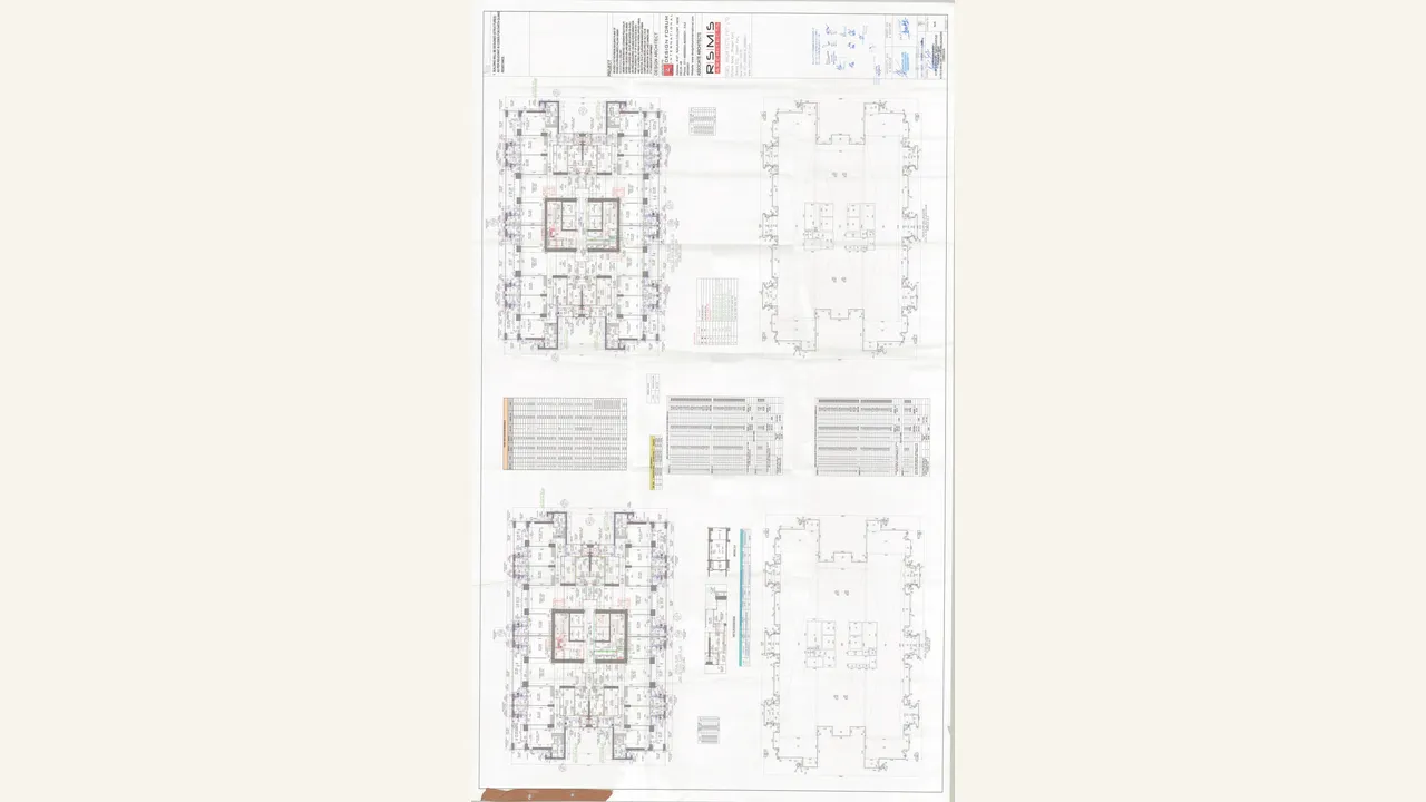 DLF PRIVANA WEST Typical floor plan (2-16 \u0026 18-20), typical (1-16 \u0026 18-20) area cal (t-a,d) drawing PDF