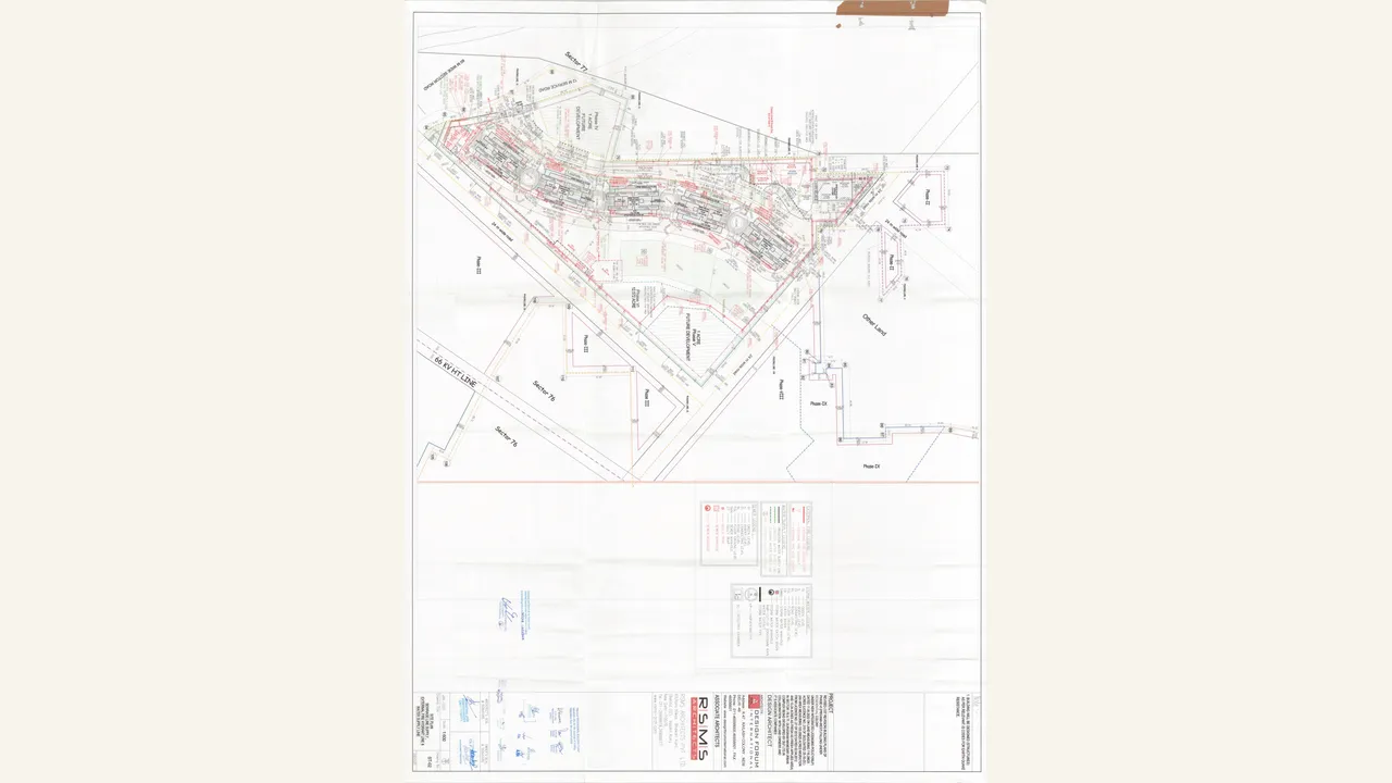 DLF PRIVANA WEST Site plan, sewerage line supply, external fire hydrant line \u0026 water supply line drawing PDF