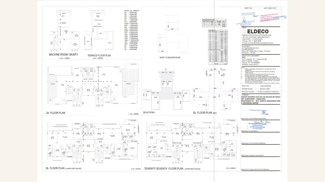 A2b1   Floor Plans   3 (Form A H Upload; 22 10 2024) visually verified for Eldeco Fairway Reserve
