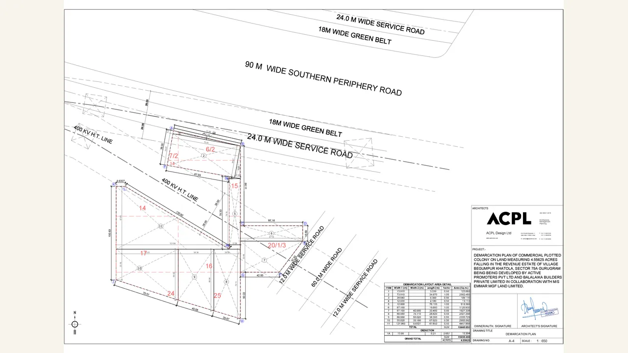DEMARCATION PLAN for EMAAR BUSINESS DISTRICT 75A