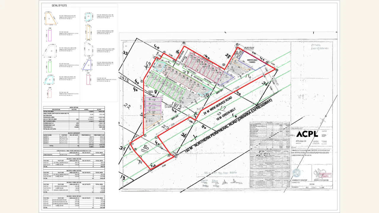 Authority-filed demarcation and site-boundary plan for Emaar Business District 99 NXT