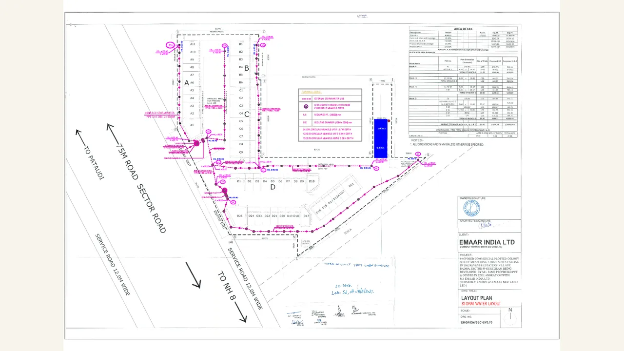 Authority-filed storm-water drainage plan for EBD-89