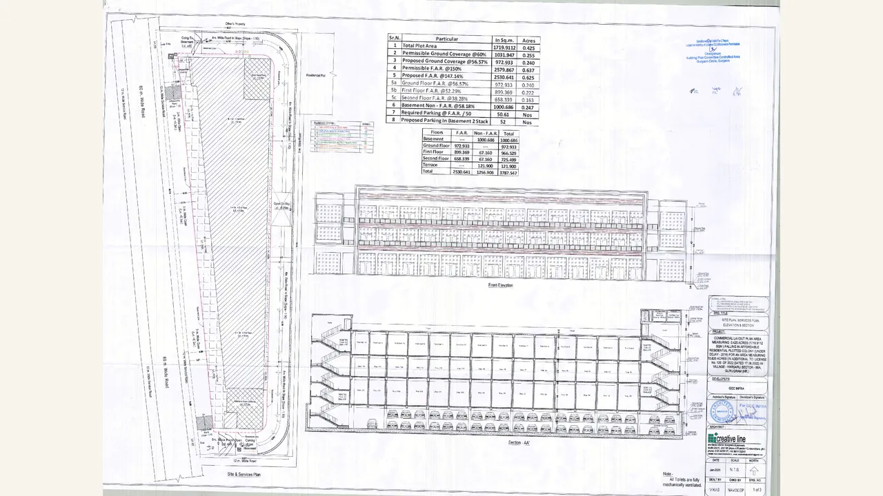 Approved Commercial/Site Drawing reviewed for Flora Avenue 88A