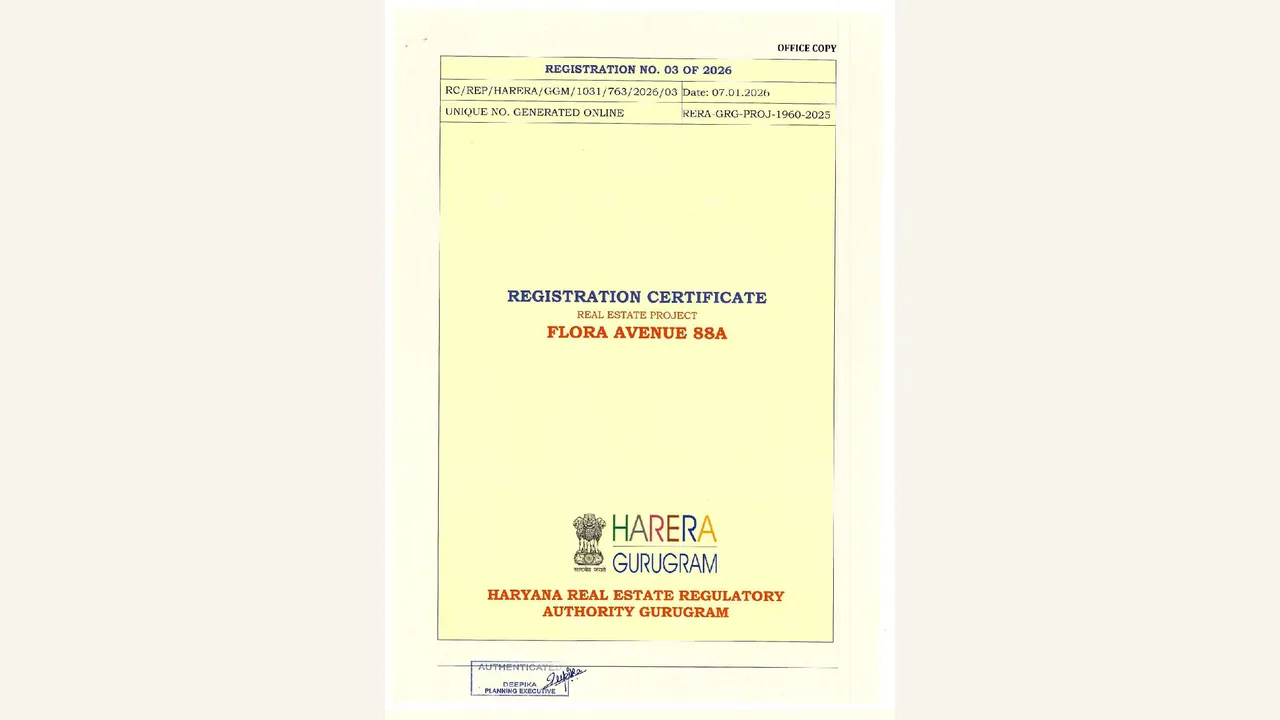 HRERA Registration Certificate reviewed for Flora Avenue 88A