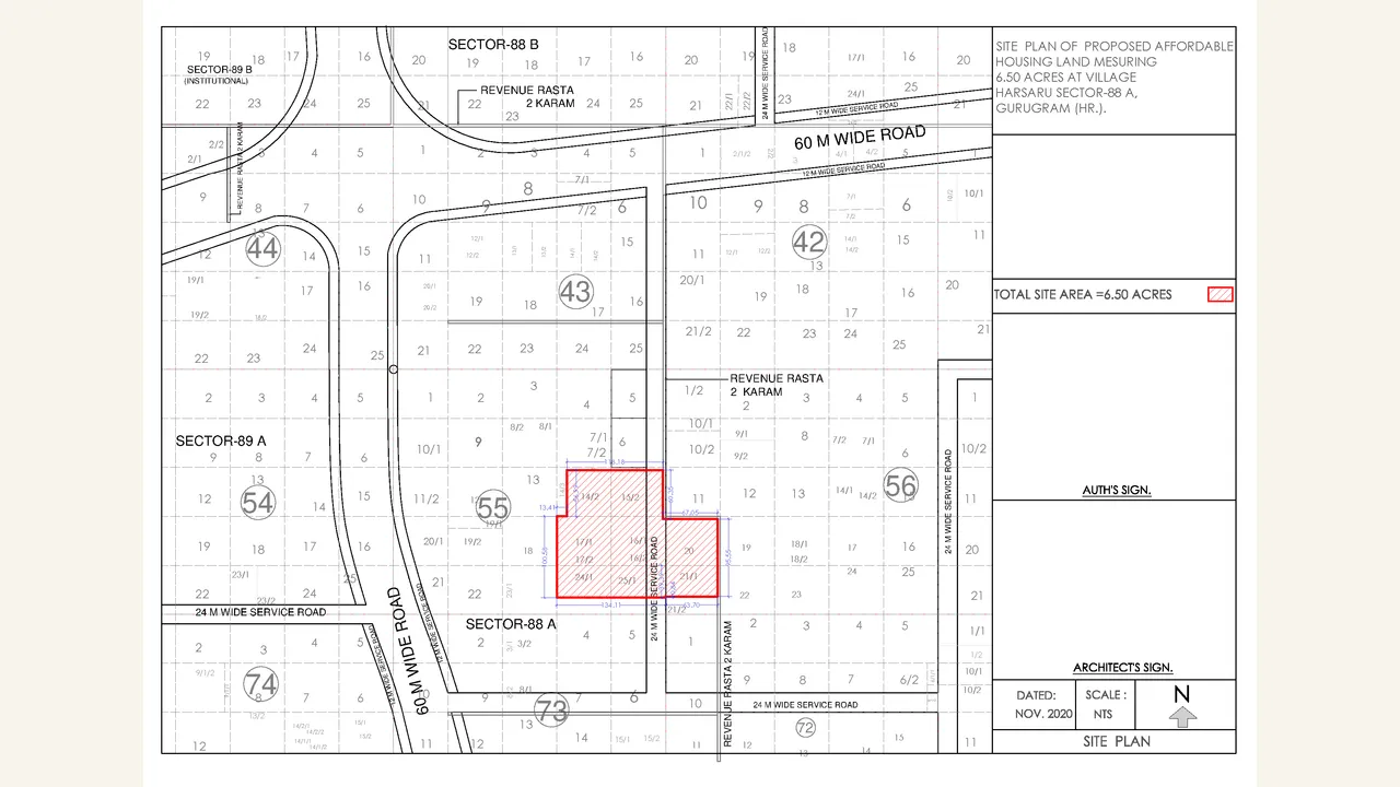 Authority-filed site plan for Global Heights 88A