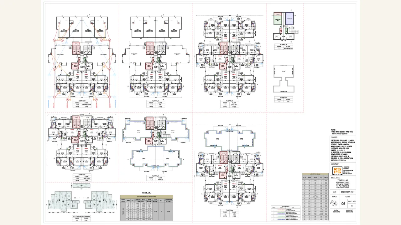 Authority-filed apartment floor plan for Towers 1 and 2 at Global Heights 89