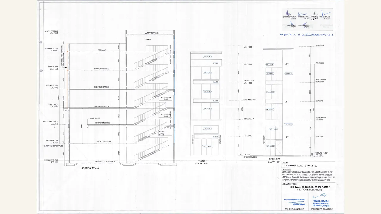 GLS COURTYARD C 3 to c 12 section \u0026 elevation drawing PDF