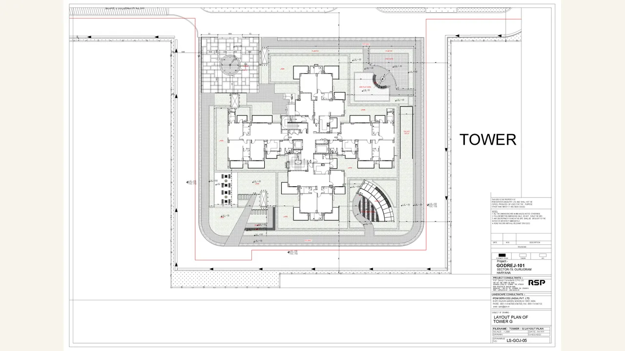 Tower G site/layout plan for GODREJ ARIA \u0026 101 (VOL. II)