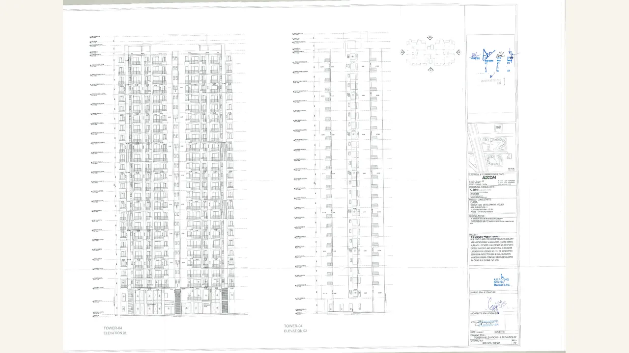 Elevation drawing for Godrej Icon Tower 4