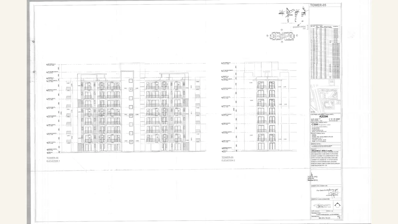 Elevation drawing for Godrej Icon Tower 5