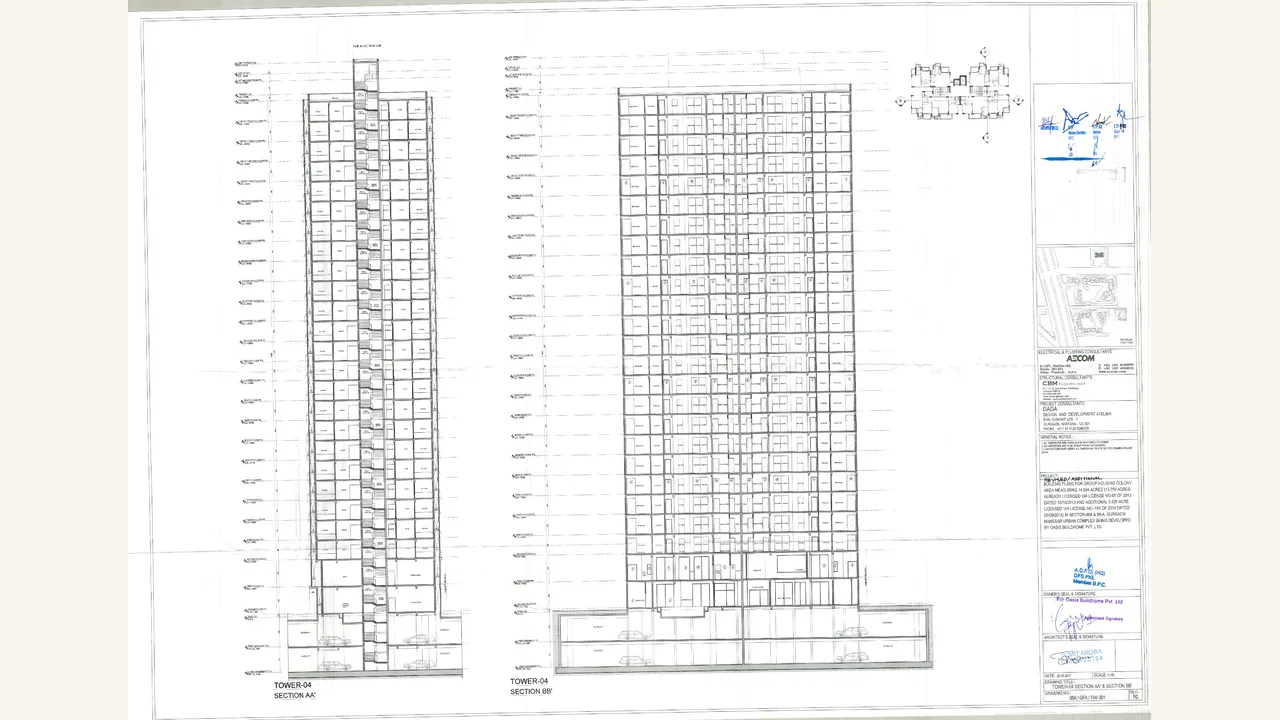 Section drawing for Godrej Icon Tower 4