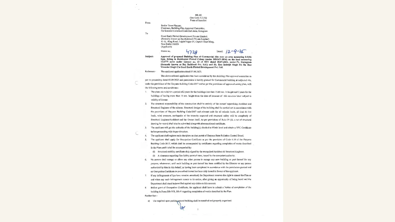 Approved Building-Plan Set reviewed for Good Earth 71