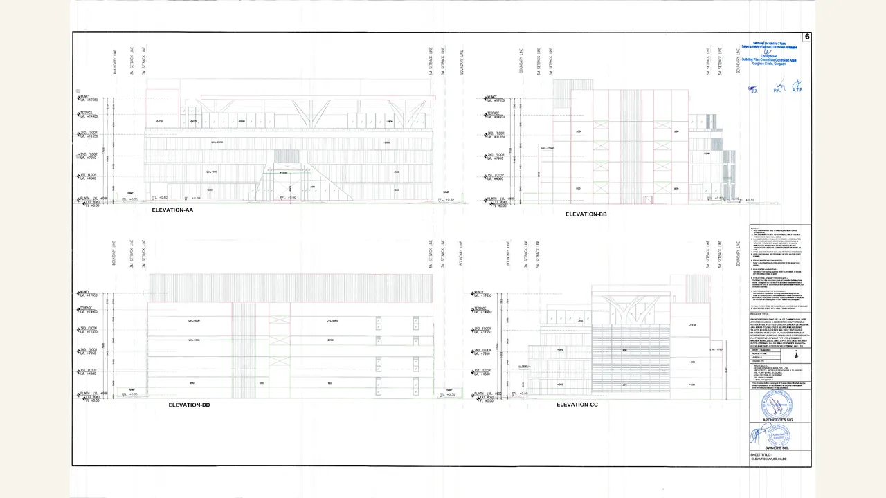 Elevation Plan reviewed for Good Earth 71