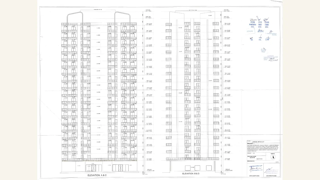 Block B Elevation Drawing reviewed for GRATITUDE 84