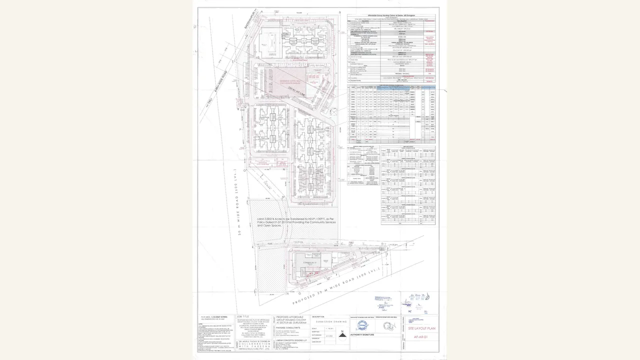 authority site/services layout for HANU RESIDENCY