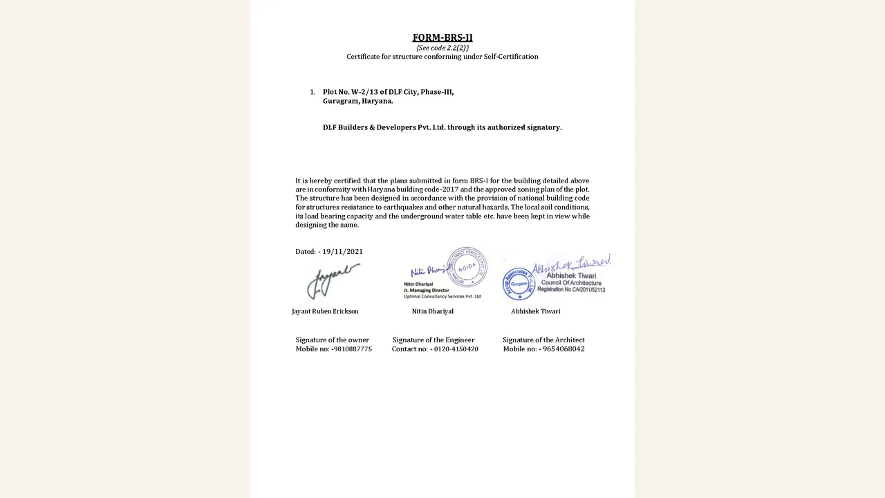 INDEPENDENT FLOORS AT DLF CITY PHASE III — approved plans