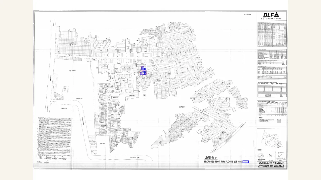 Authority-filed demarcation and layout plan for DLF City Phase III