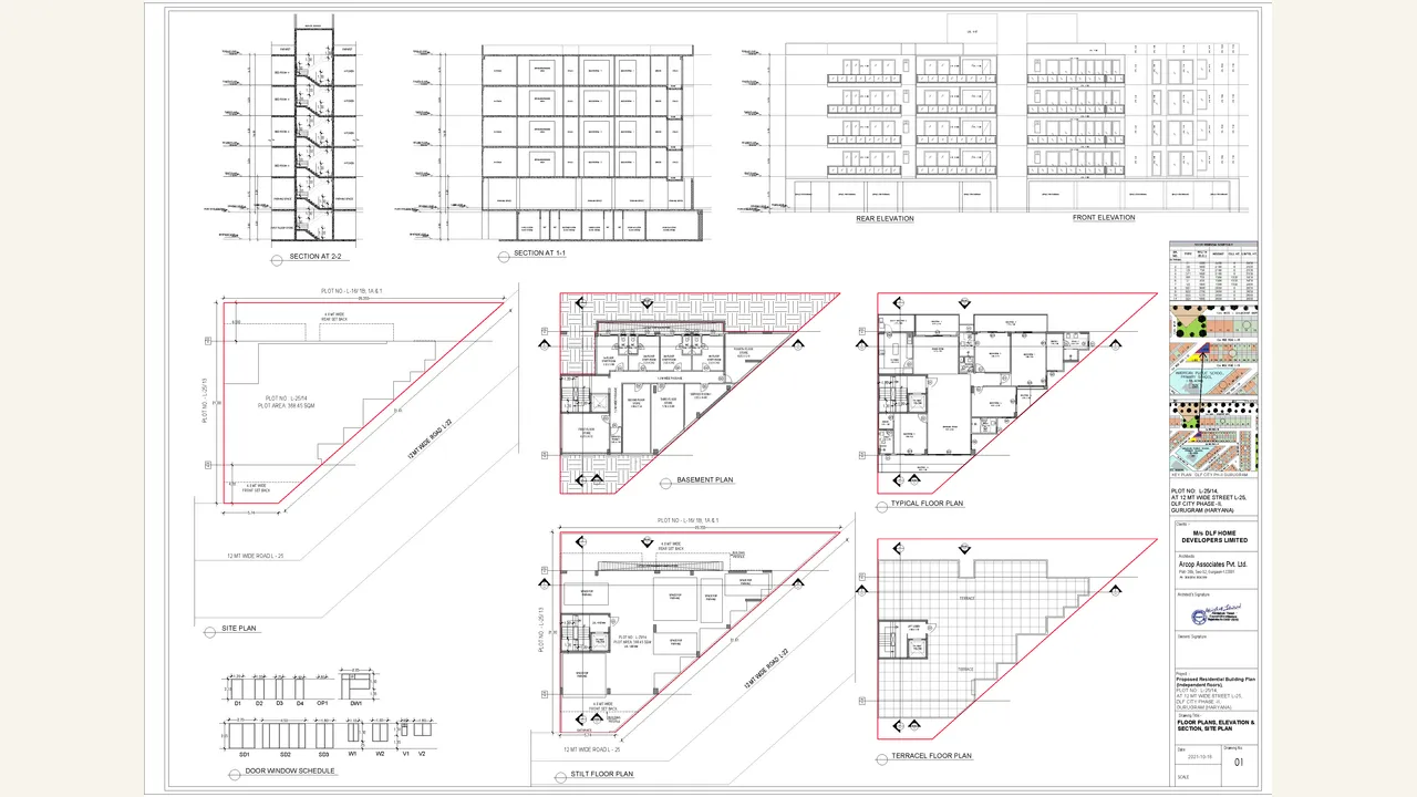 Second authority-filed building-plan set for the combined DLF City Phase I and II registration