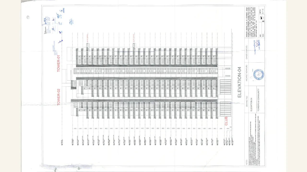 Tower and community elevation drawing for J 36