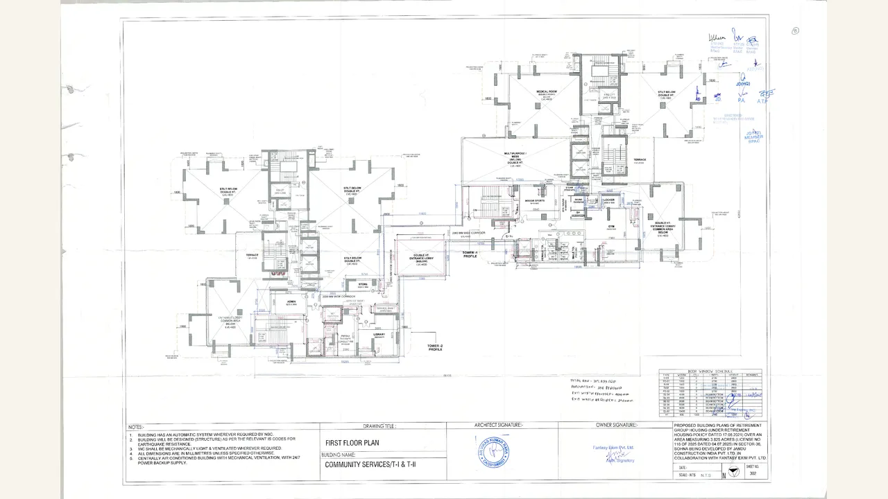 Community first-floor architectural drawing for J 36